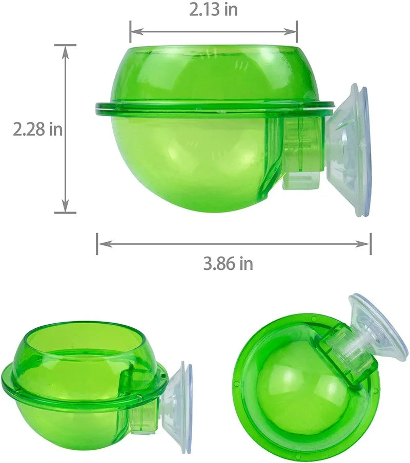 Reptile Feeder Chameleon Feeding Food Bowl Water Dish Suction Cup for Gecko Lizard Bearded Ledge Reptile Terrarium Accessories