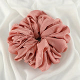 Big Size Shiny Chiffon Scrunchies for Muslim Women Custom Elastic Volumizing Oversized Neat Stitching Malaysian Bunch Hair Tie