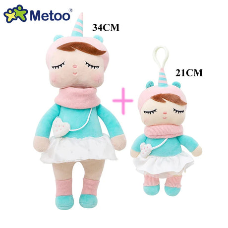 Metoo Doll Stuffed Toys Kawaii Mother and Kid 2 Piece Angela Plush Sleeping Toys For Girls Newborn Baby Christmas Birthday Gift