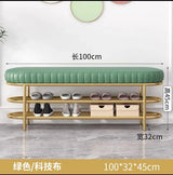 Nordic Shoe Bench Soft Cushion Multifunctional Shoe Rack Metal Frame Home Furniture Hallway Shoe Rack Bench