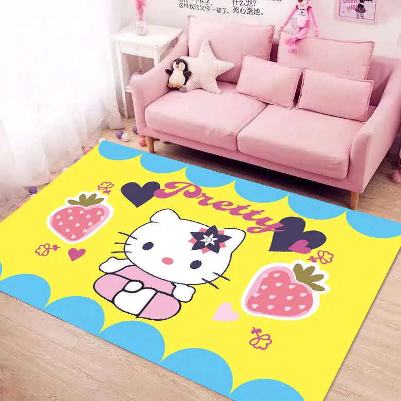 Keeppley Kitty Animation Derivatives Crystal Velvet Mat Home Floor Decoration Living Room Anti-Skid Carpets