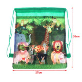 Cartoon Dinosaur Drawstring Bags Kids Drawstring Backpack Children Clothings Organizer Pouch Laundry Bag School Backpack