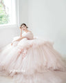 Yipeisha Intricate Exquisite Strapless Ball Gown Flower Draped Sweep/Brush Skirts Net/Tulle Evening Dresses Saudi Arabia