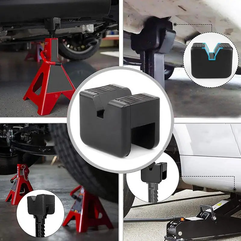 4pc Car Lift Pad Jack Stand Vehicle Lifting Rubber Adapter Slotted Pinch Weld Protector For Auto Equipment Slotted Trolley  Jack