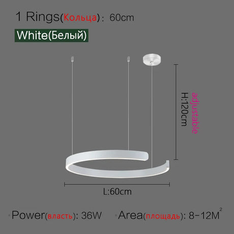 Ceiling chandelier Pendant light Chandeliers for dining room LED Bedroom living room nordic home decor Modern Round ring lamps