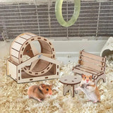 Wooden Hamster Hideout Small Hut Wooden House For Dwarf Hamster Reusable Small Animals Cage Accessories Animal Habitat Decor For