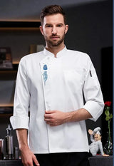 Grey Short Sleeve chef uniform Cook Coat Chef Jacket Chef T-shirt Baker Work Uniform Waiter Restaurant Hotel Clothes women Logo