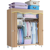 123x45x170cm Bedroom Portable Foldable Cloth Wardrobe Organizer Clothes Folding Canvas Wardrobe Closet Rack for Clothes