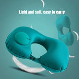 U-Shaped Inflatable Travel Pillow Portable Air Neck Support Cushion Comfortable Sleeping Press to inflate pillow