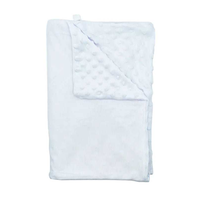 DHL30pcs Sublimation DIY White Blank Short Plush Double Layer Baby Blanket Size 30*40Inch