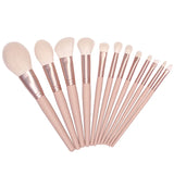 12pcs/set White Goat Hair Makeup Brushes set Powder Contour Make up Brush Soft Eyeshadow Blush Highlight Brow cosmetic tools