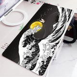 Black and White Wave Art Mouse Pad XXL 900x400mm Large Computer Mousepad Cool Gaming Cartoon Pad to Mouse Keyboard Desk Mice Mat