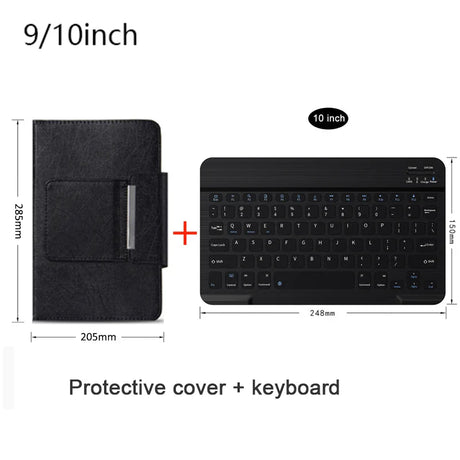 Universal Wireless Bluetooth Keyboard with Leather Case Stand Cover for iPad 7 8 Inch 9 10 Inch Tablet for iOS Android Windows