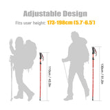 Lightweight Collapsible Trekking Pole Five-fold Walking Stick for Hiking Camping Backpacking Aluminum Alloy Trekking Pole