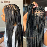 Triangle Knotless Full Lace Braided Wigs with Baby Hair Cornrow Braided Wigs for Black Women Synthetic Box Braiding Wig African