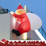 6 FT Tall Christmas Inflatable Hanging Santa Santa with Gift Bag Decorations Blow Up Climbing Santa with LED Lights Outdoor Toys