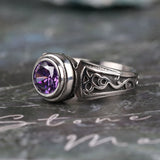 Newest 2024 Men's Purple CZ Zircon Fashion Wedding Band Stone Ring Stainless Steel Rings Jewelry for Man Factory Wholesale