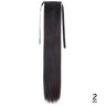 Synthetic Ponytail Hair Extension Natural Hairpiece Clip In Wrap Around Pony Heat Resistant Black Burgundy Hairstyle