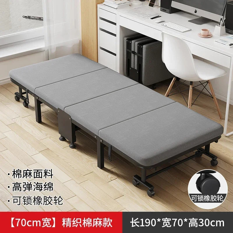 Folding Beds Office Lunch Break Single Bed Recliner Home Furniture Simple Outdoor Camping Nap Folding Bed with Mattress F