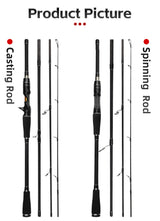 4-section Fishing Rod Travel Rod Carbon Portable Fishing Pole Casting/Spinning Fish Pole  Lure Weight 10-25g