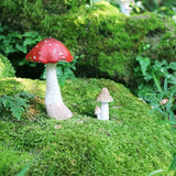 Miniatures Mushroom Garden Decoration Resin Statue Figurine for Patio Yard DIY Fairy Flowerpot Plants Outdoor Bonsai Ornament