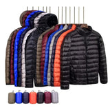 2023 New Brand Autumn Winter Light Down Jacket Men's Fashion Hooded Short Ultra-thin Lightweight Youth Slim Coat Down Jackets