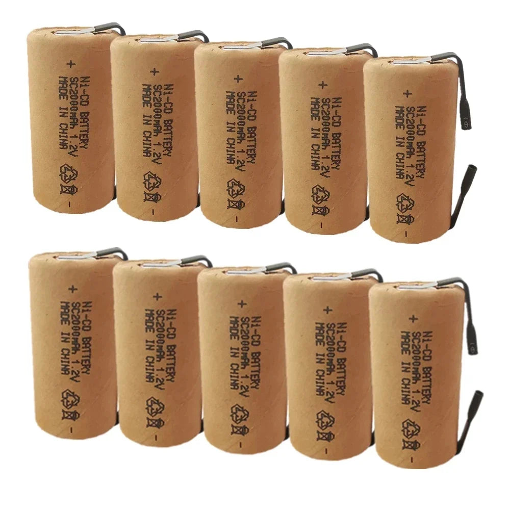 Ni-CD SC batteries 2000mAh high power Sub C 10C 1.2V rechargeable battery for power tools electric drill screwdriver