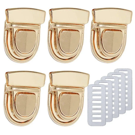 5Pcs Bag Lock Gold Silver Metal Clasp Catch Buckles for Handbags Shoulder Closures Snap Making DIY Purse Case Tote Accessories