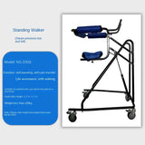 Rehabilitation Training Standing Support Walker with Wheels for Stroke Hemiplegia Lower Limbs Walking Exercise Mobility Aids