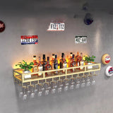 Bar Metal Wine Rack Display Wall Mounted Club Drink Cellar Wine Cabinets Commercial Restaurant Adega Barzinho Kitchen Furniture