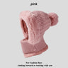 CHRLCK Winter New Twist Striped Knitted Hat Scarf Unisex Velvet One-piece Warm Beanies Women Ear Neck Protection Wool Caps