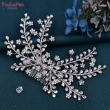 TOPQUEEN Rhinestone Bridal Comb Women Hair Clip Wedding Hair Accessories Pageant Tiara Headwear Bride Headpiece with Comb HP507