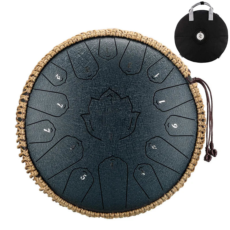 Hluru Music Drum 15 Notes Glucophone Steel Tongue Drum 13 14 Inch 15 Notes C Tone Ethereal Drum Percussion Musical Instruments