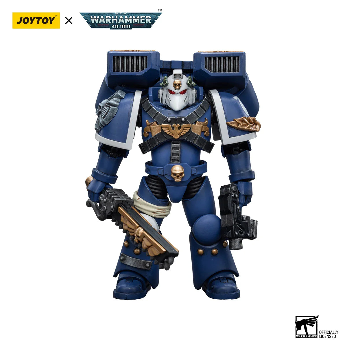 JOYTOY Warhammer 40k 1/18 Action Figures Anime Ultramarines Vanguard  Veteran with Thunder Hammer Storm Shield  Figure Toys