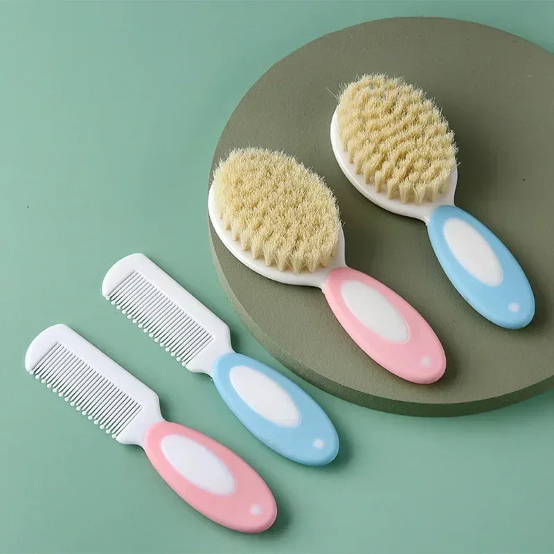 2pcs Set Baby Care Comb Anti-scratch Boy Girl Hairbrush Kids Combs Newborn Hair Brush Infant Comb Head Massager