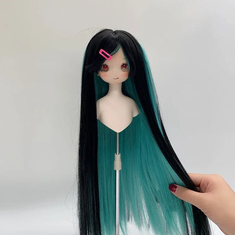 New 1/3 & 1/4 & 1/6 Bjd Doll's Wig Anime Doll Dress Up Accessories Bicolor Long Straight Wig