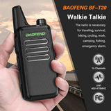 2PCS Baofeng BF-T20 5W Portable Mini Walkie Talkie VOX Charging USB For BF-C9 BF-888S KD-C1 Two Way Radio  Hotel Hunting