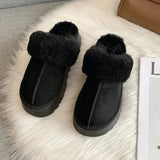 42 Code Snow Boots Fur Fur Slippers Female Wearing 2023 New Baotou Flat Half Drag Thick Sole Cotton Shoes Women Boots