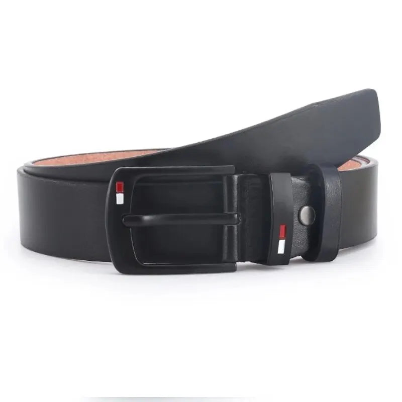 Fashion And Classical PU Alloy Square Buckle Belts Business Versatile Leisure Belts Black For Men Jean Pants Waistband