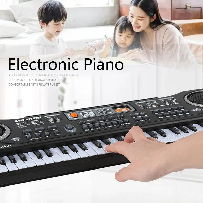 61-key Children's Electronic Piano Keyboard Portable Educational Toy Musical Instrument Organ With Mike Children's Beginner Gift