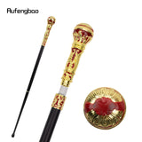 Colorful Luxury Round Handle Walking Stick with Hidden Plate Self Defense Fashion Cane Plate Cosplay Crosier Stick 93cm