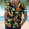 2023 New Hawaiian Red Leaf Tropical Shirts Floral Men Dazn Tops Summer Casual Short Sleeve Button Chemise Loose Vacation Beach