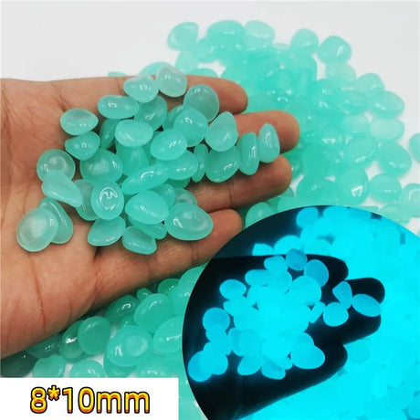 1000/500Pcs Garden Decoration Outdoor Luminous Stones Glow In The Dark Pebbles Aquarium Fish Tank Yard Decor Crystals Rocks Bulk