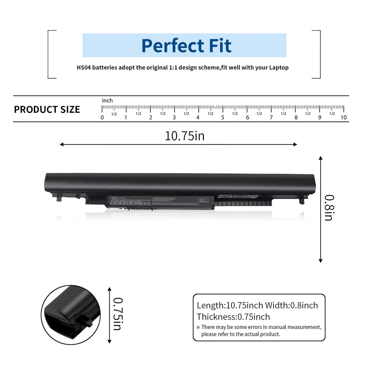 HS04 HS03 Laptop Battery for HP 807956-001 807612-421 807611-131 HSTNN-LB6U 15-AY039WM 14 17 TPN-I119 240 245 246 250 256 G4/G5