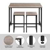 Dining/Bar/Kitchen Table Set with 2 Backless Stools, 35.4 in Height, Home Bar Furniture  Bar Furniture,47.50 x 24.00 x 35.50