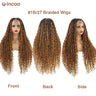 Long 32 Boho Braided Full Lace Front Wigs 613 Blonde Curly Goddess Locs Wigs Pre Plucked With Baby Hair Synthetic Box Braids Wig