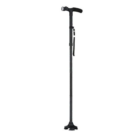 Foldable Telescopic Crutch With LED for Elderly Height Adjustable Aluminum Alloy Anti Slip Walking Stick Mobility Aids