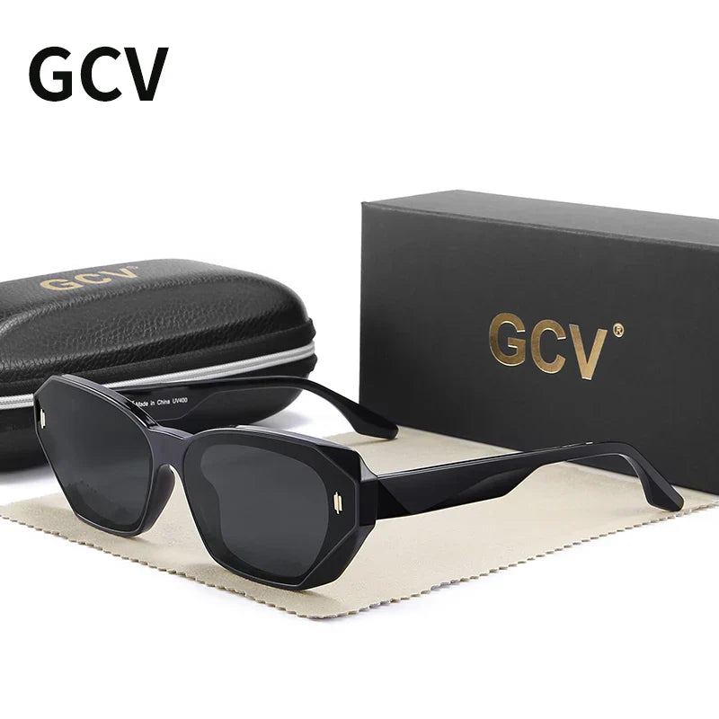 GCV Brand Acetate Cat Eye Polarized Sunglasses Women Fashion Outdoors  Eyewear Uv400 Ultraviolet-Proof Quality Of Luxury Goods