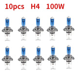 10pcs H4 60/55W 100W Car Halogen Bulb 12V Super Xenon White Headlight Lamp  P43t Light Lanpada Super Branca H4  Car Accessorie