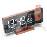 LED Digital Alarm Clock Table Watch Electronic Desktop Clocks USB Wake Up FM Radio Time Projector Snooze Function 2 Alarm